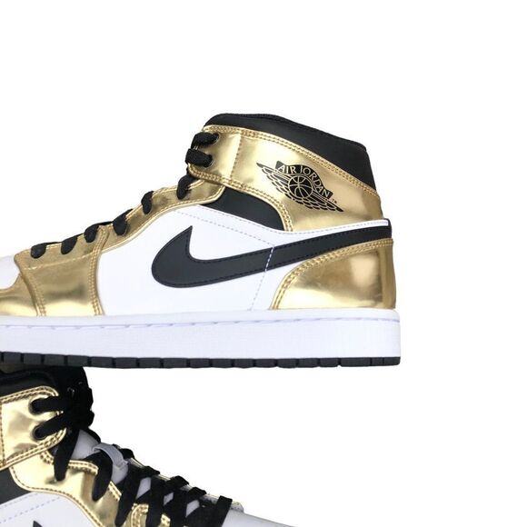 DEADSTOCK 2020 Nike Air Jordan 1 Mid SE 'Metallic Gold' Size 11 - Picture 10 of 16